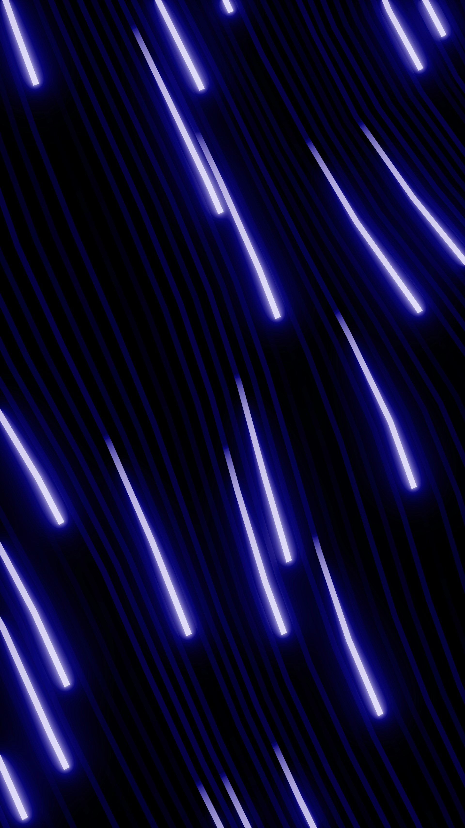 Abstract streaks of purple light against black background