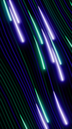 Abstract streaks of purple and green light