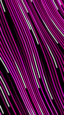 Abstract wavy pink and white lines on black background.