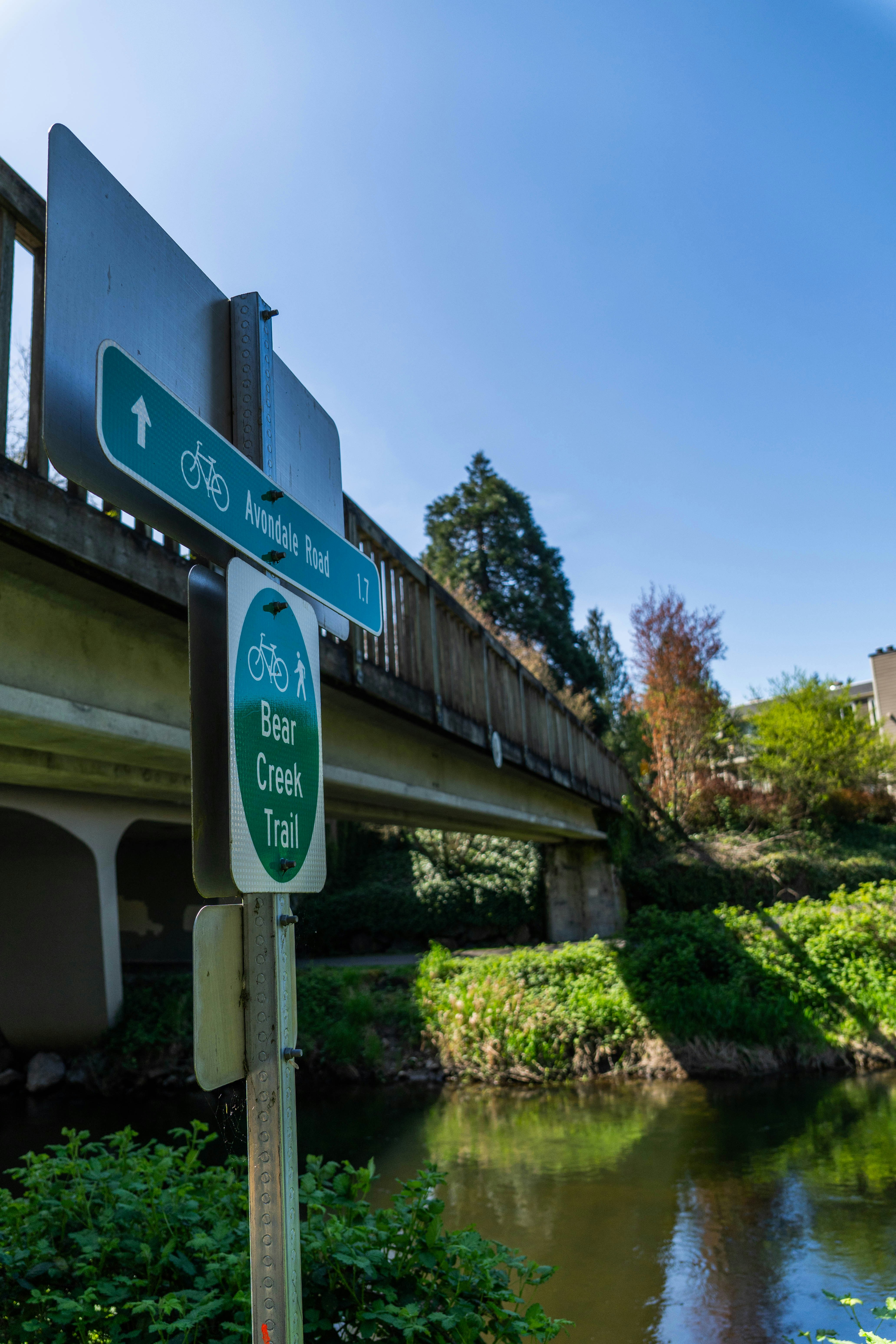 Signage for annidale road and bear creek trail