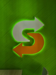 Subway logo with green background