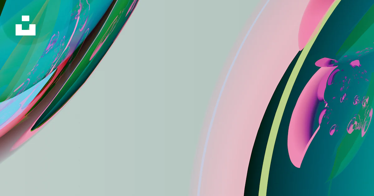 Abstract swirling shapes with vibrant colors on a light background ...