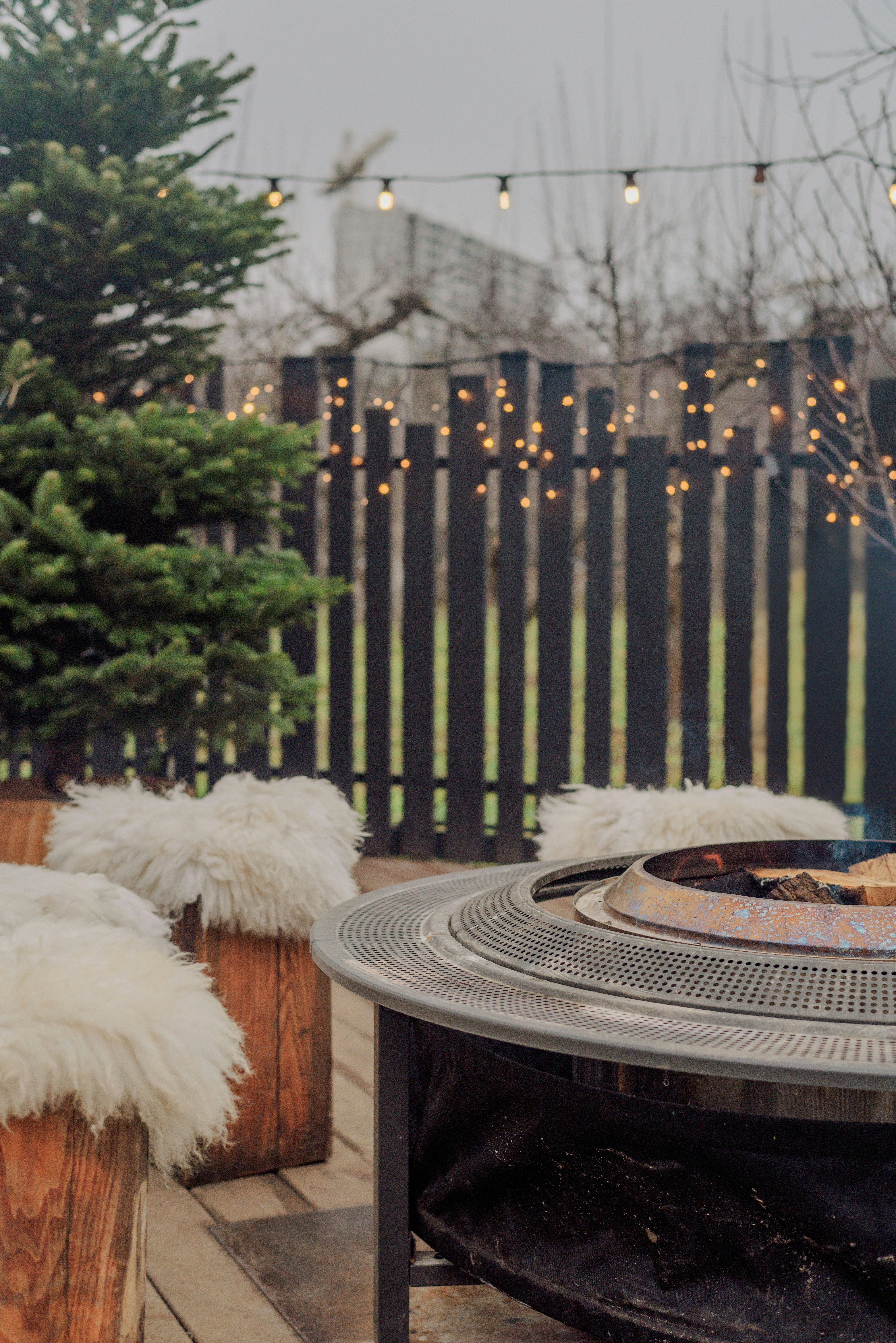 Outdoor structures, architecturally detailed.