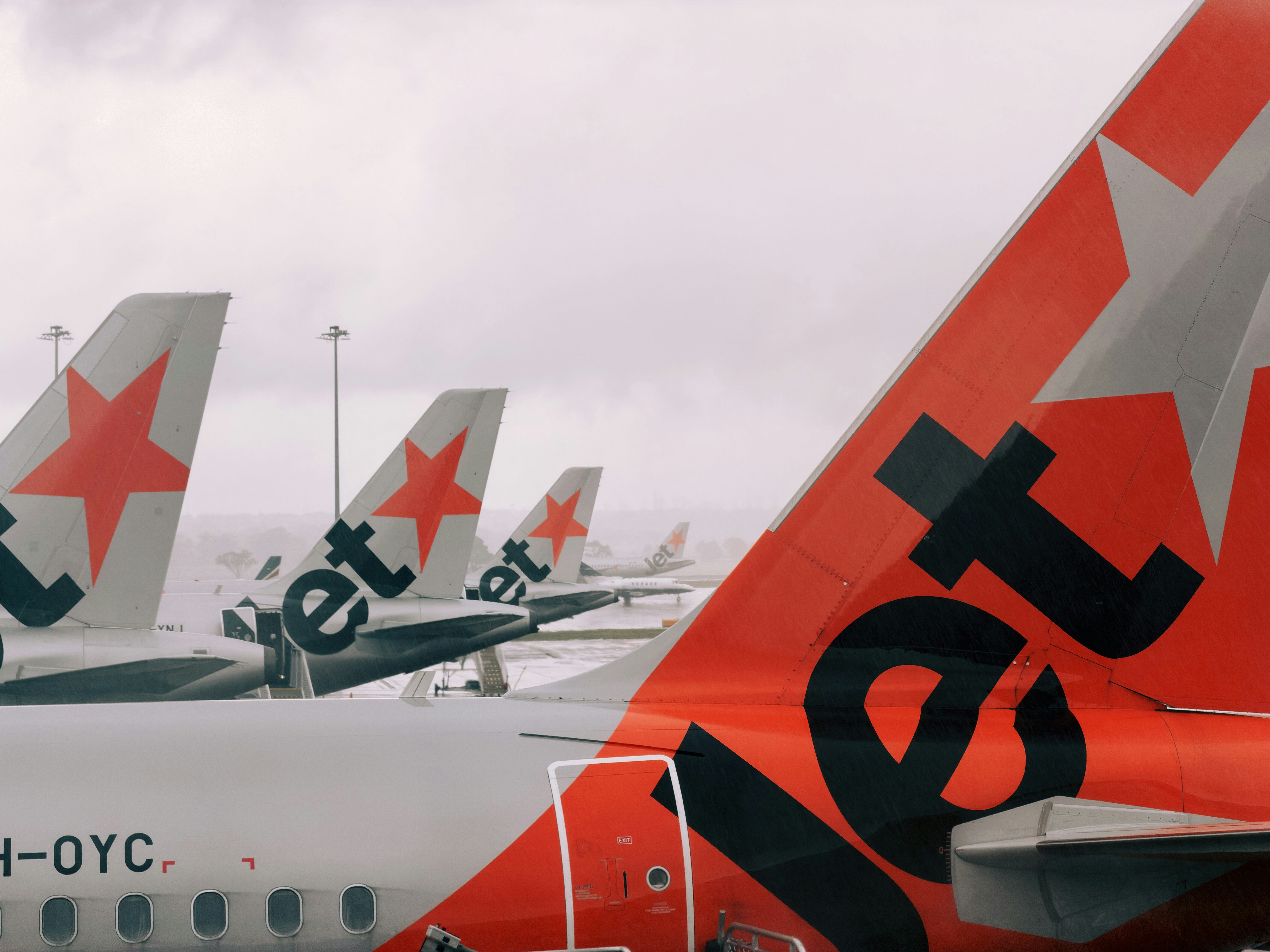 Jetstar Airbus A320s and A321s at Melbourne Airport terminal 4 on Saturday, 29 November 2026