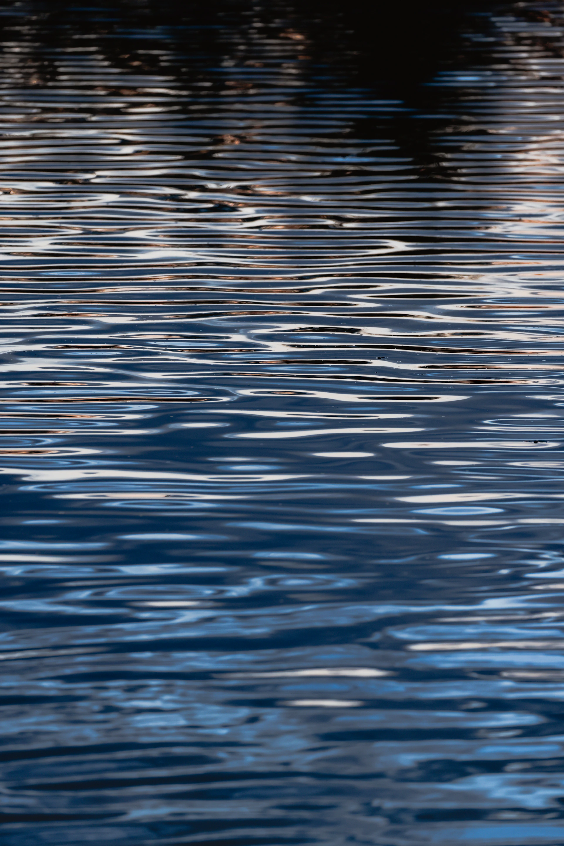 Ripples on the surface of dark blue water