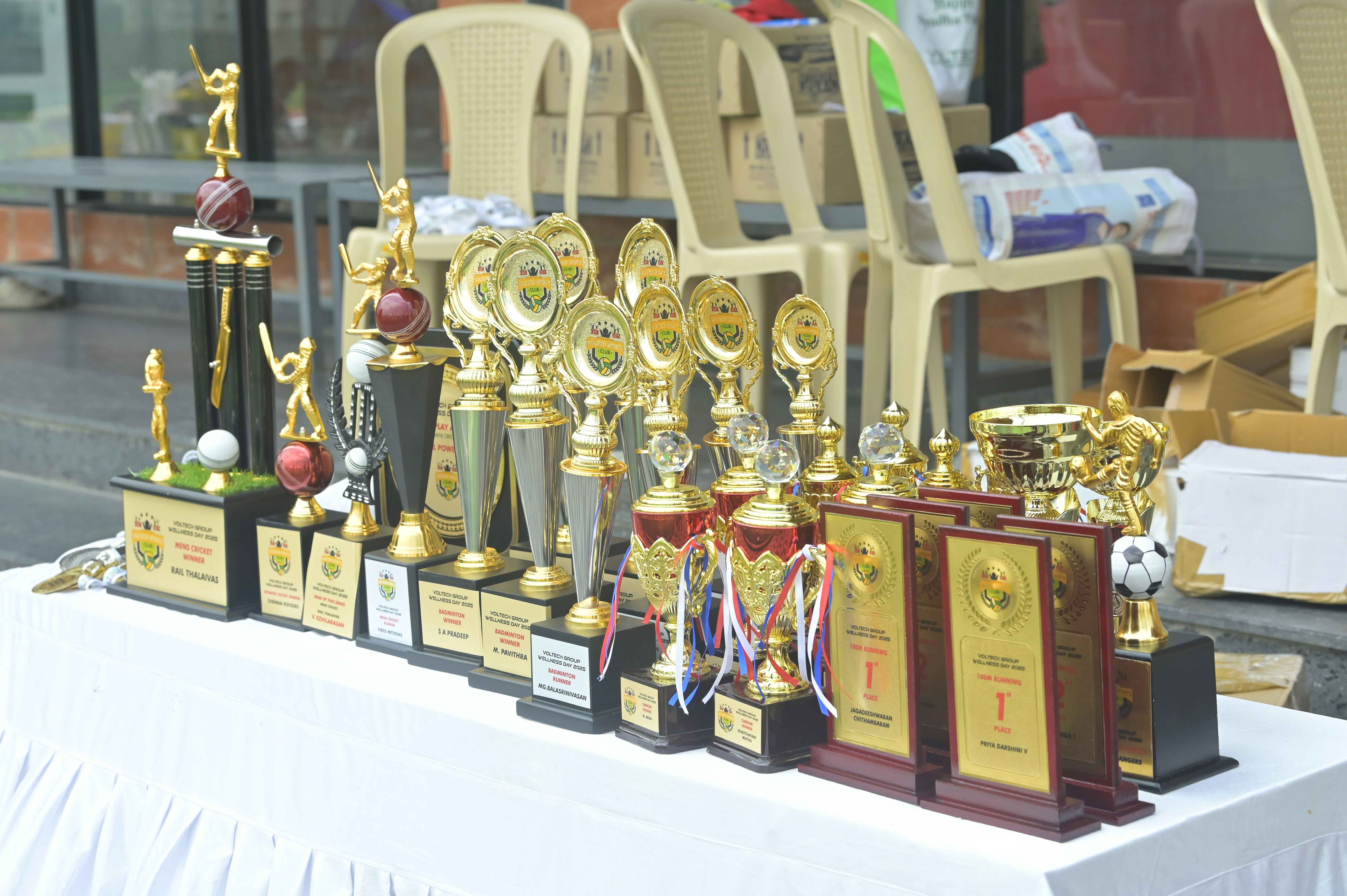 Sports trophies display