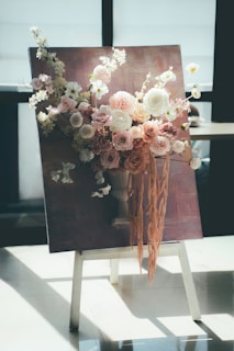 Elegant floral arrangement on a canvas