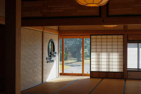 Traditional japanese room with garden view