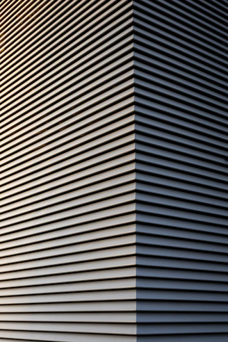 Modern building facade with horizontal lines