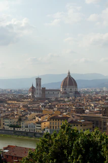 Florence cityscape with duomo and river