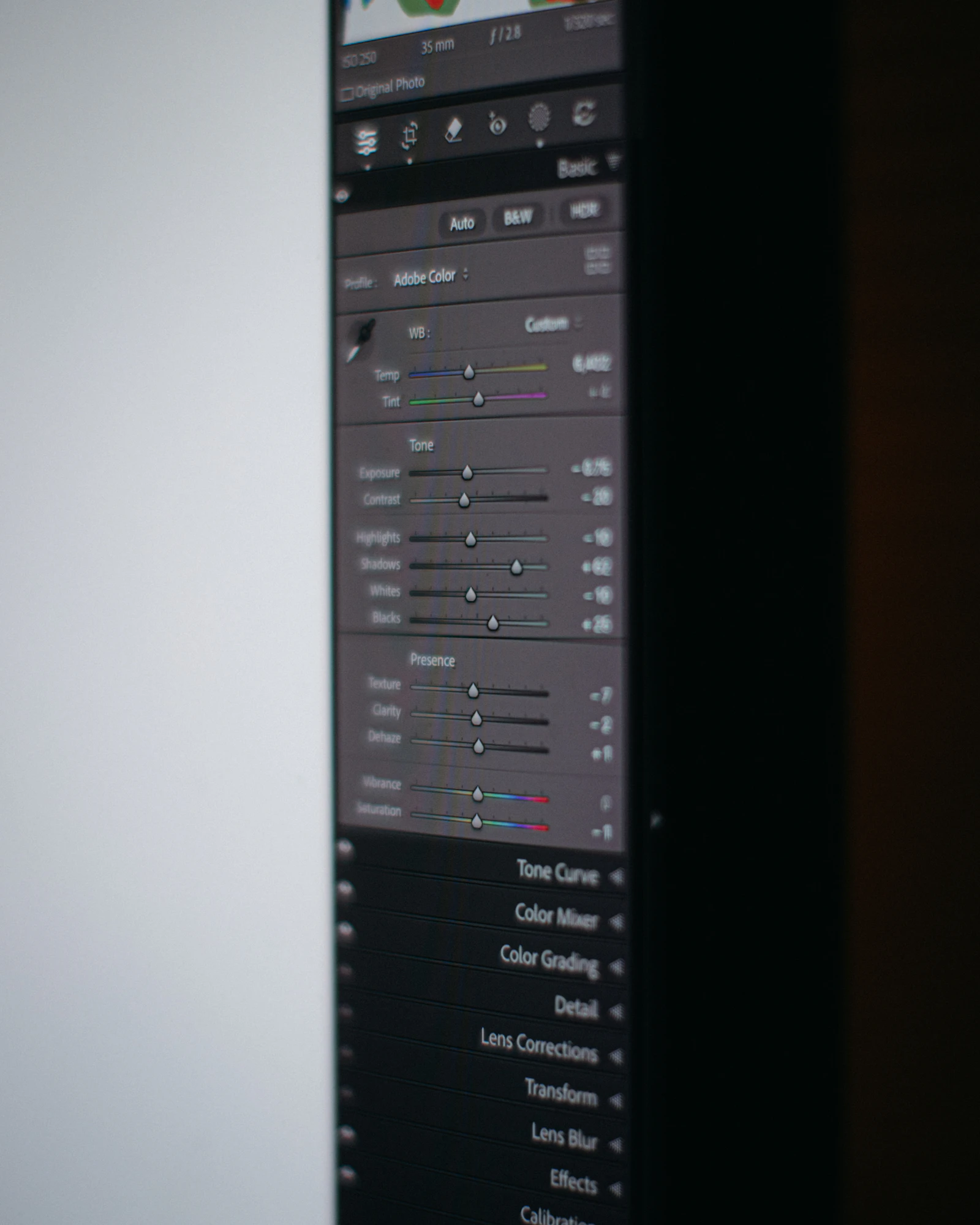 Image editing interface