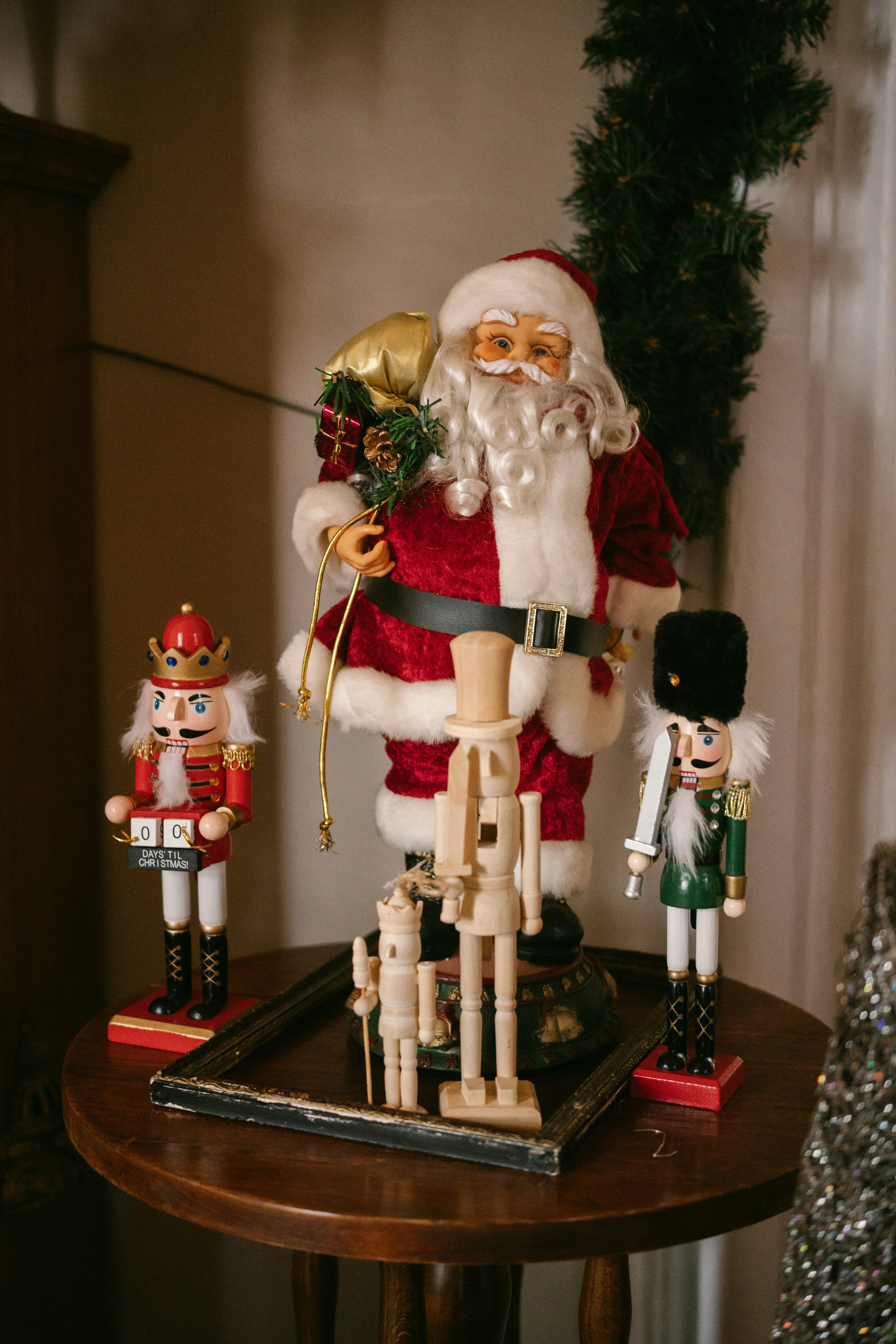 Santa claus figure with nutcracker decorations