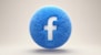 Fuzzy blue facebook logo on a light background