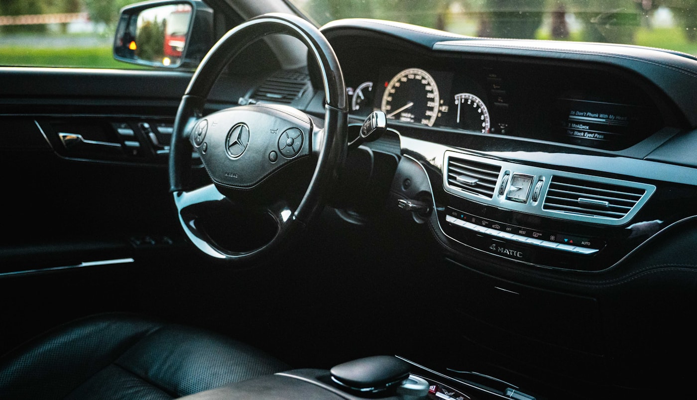 Luxury car interior prepared for executive travel