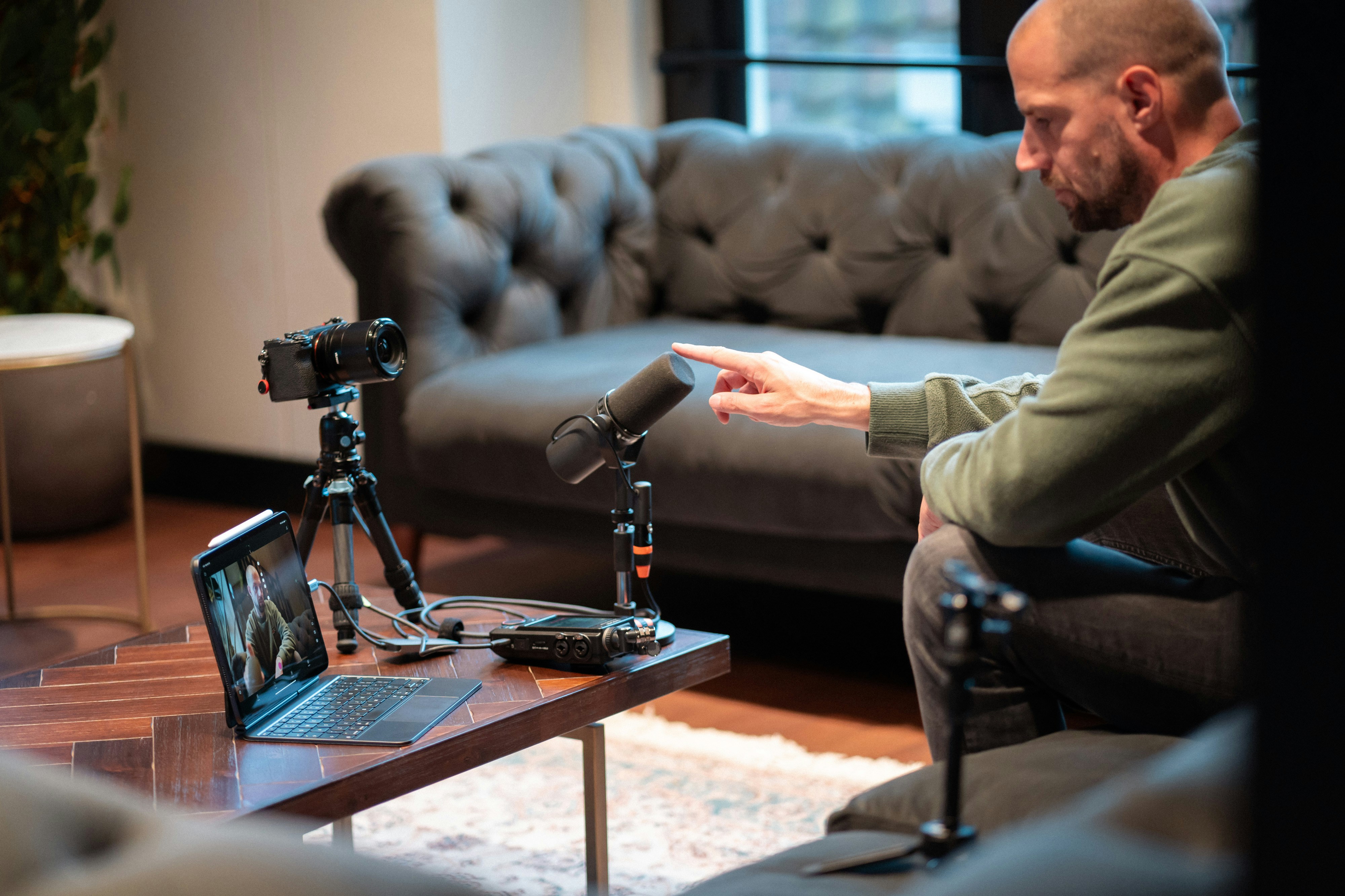 Laptop setup for professional video recording
