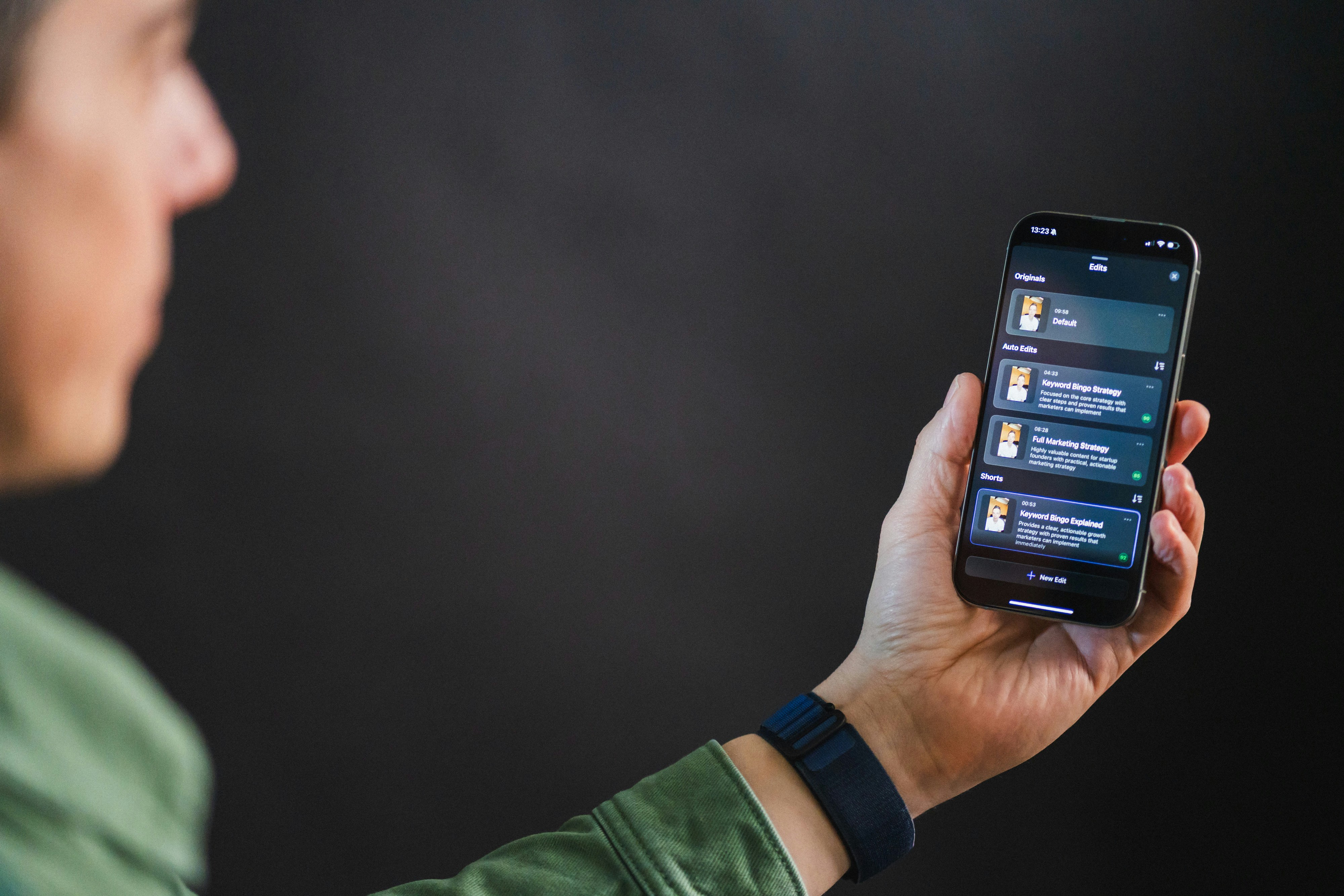 Shot in the Detail studio while editing a talking head video with AI Auto Edit. Detail makes it easy to record, edit, and share professional video podcasts — all in one app.