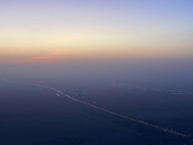 View from Jebel Hafeet over the Al Ain plain at dusk