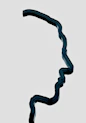 Abstract black outline of a human profile