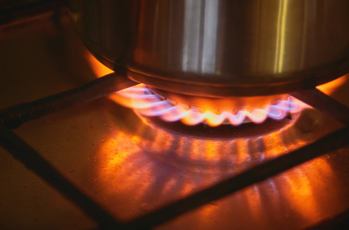 Natural gas flame