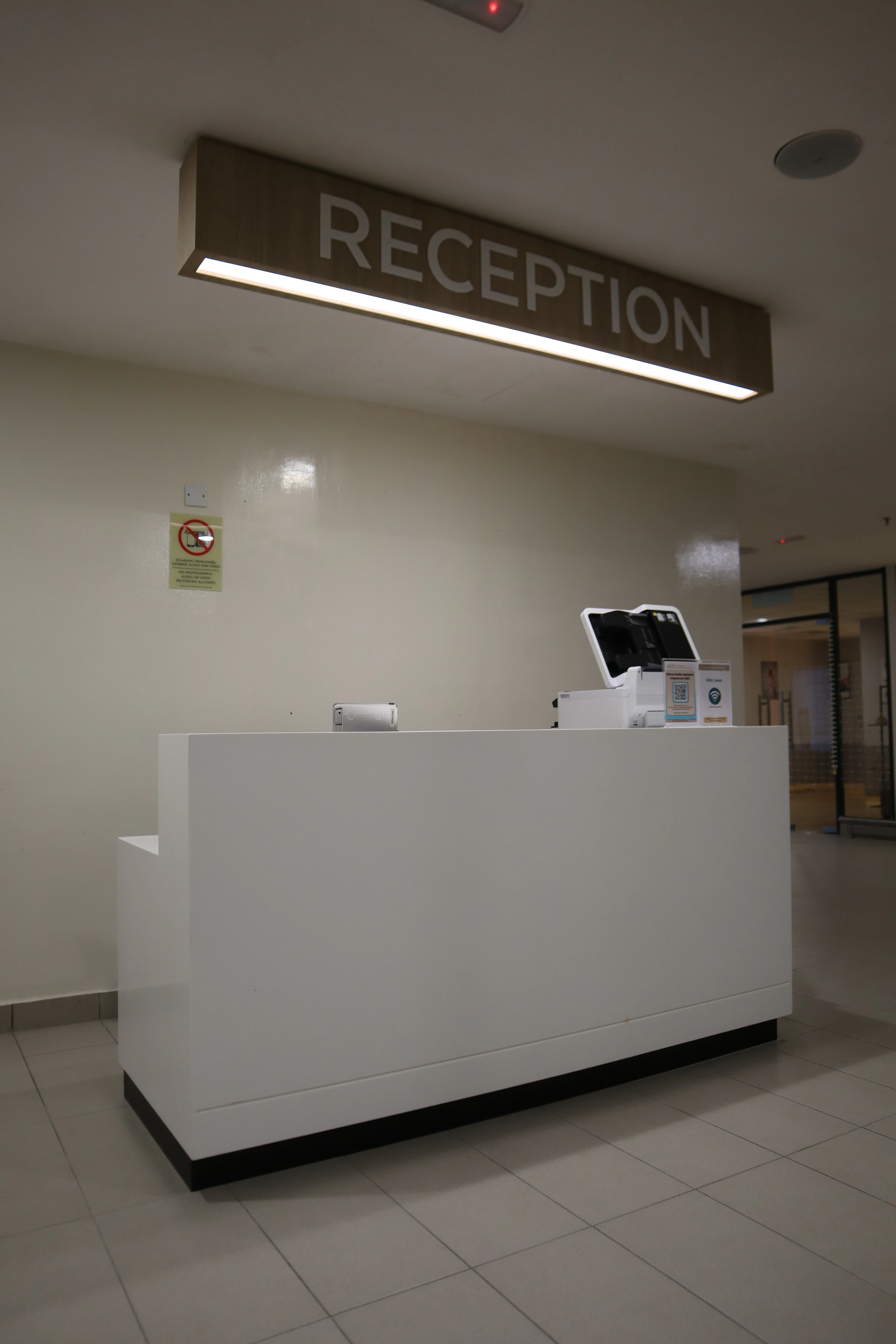 Clinic reception desk