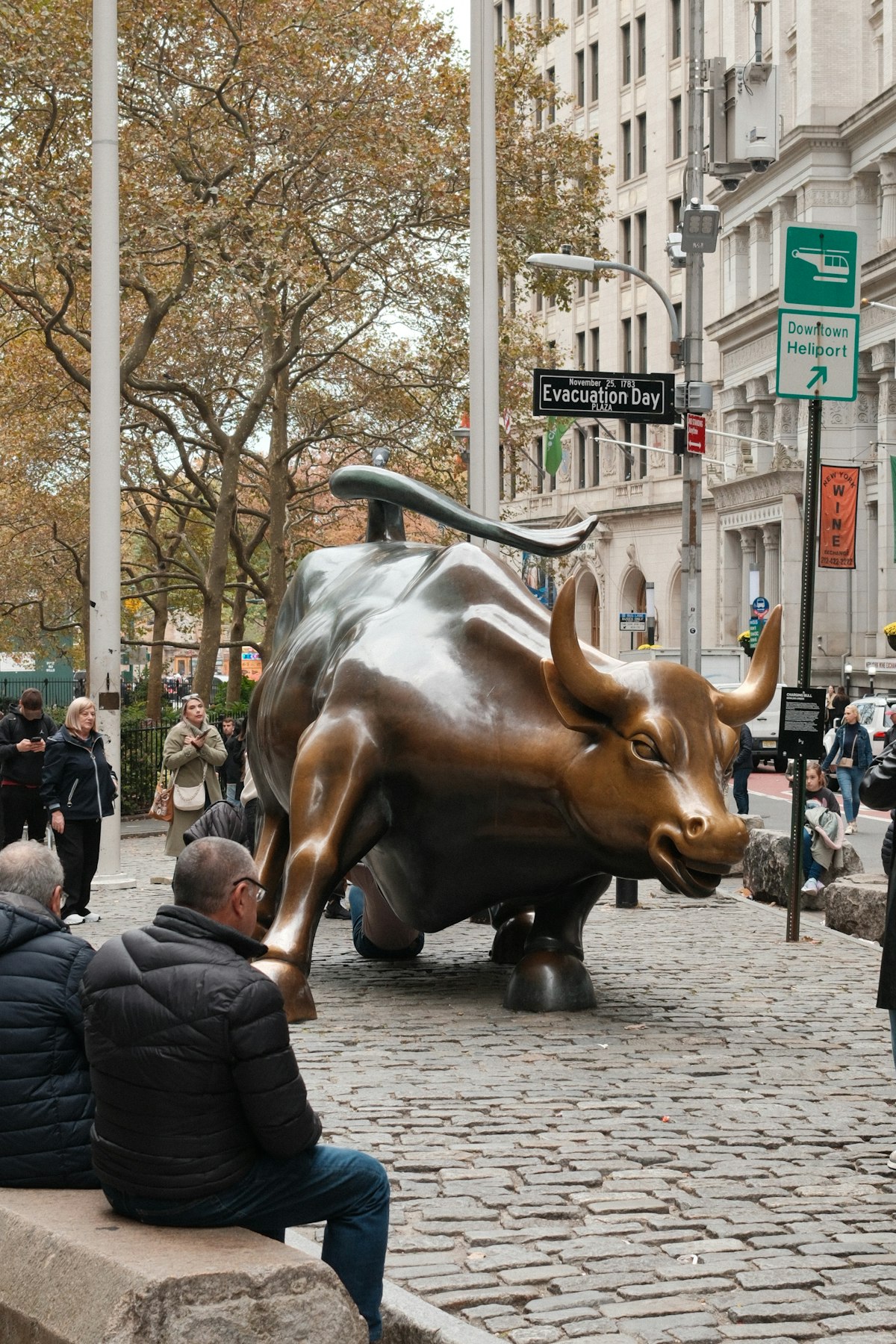 The Charging Bull statue on Wall Street in New York City