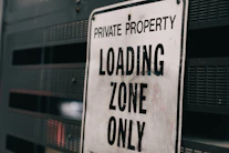 Private property loading zone only sign