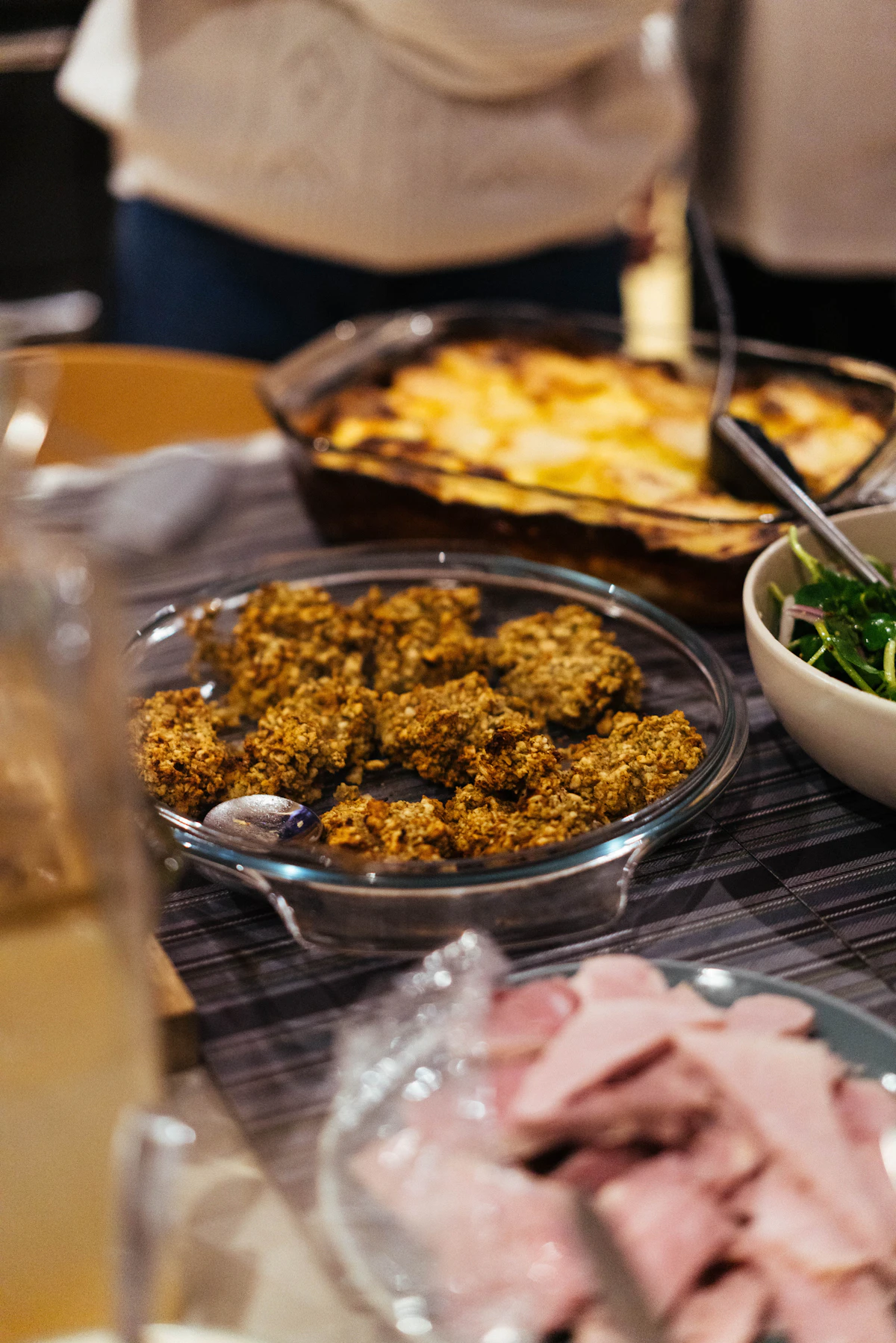 A homey spread of comfort food on the table