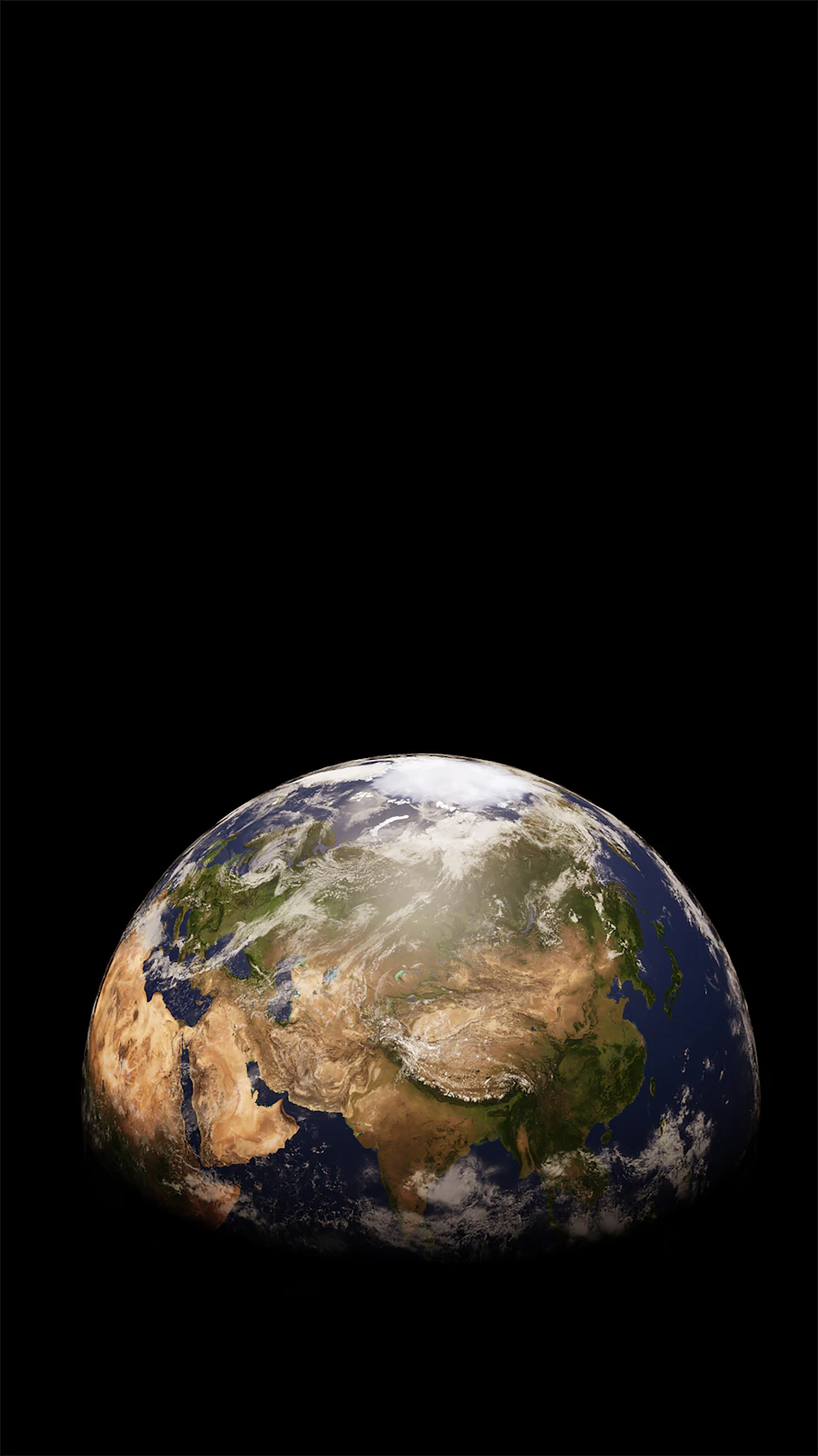 The Earth seen from space, continents visible