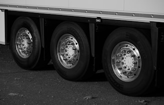 Three tires on a large vehicle