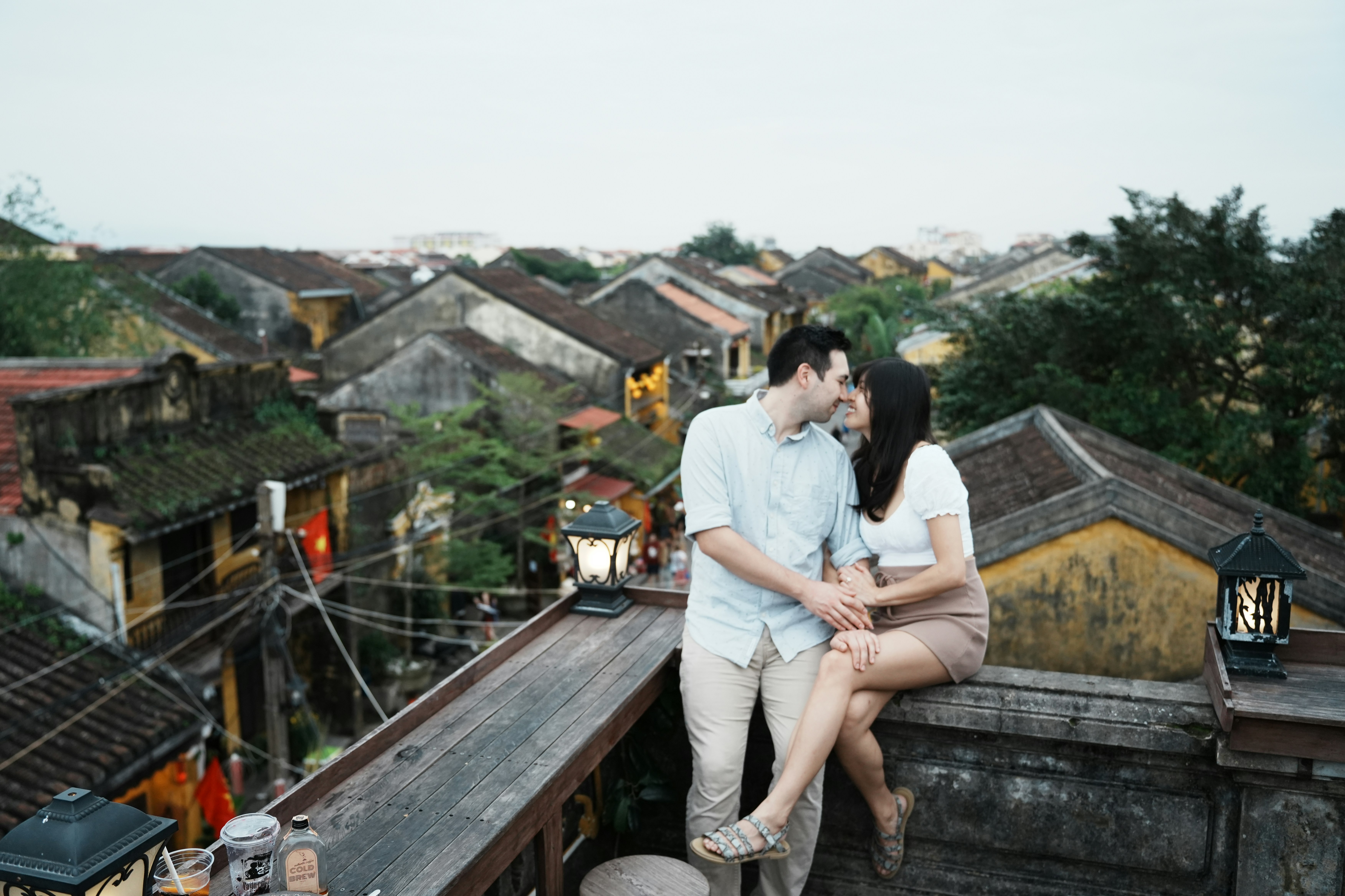 An intimate engagement photo session in the city.
