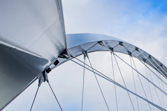 Modern bridge architecture against a cloudy sky
