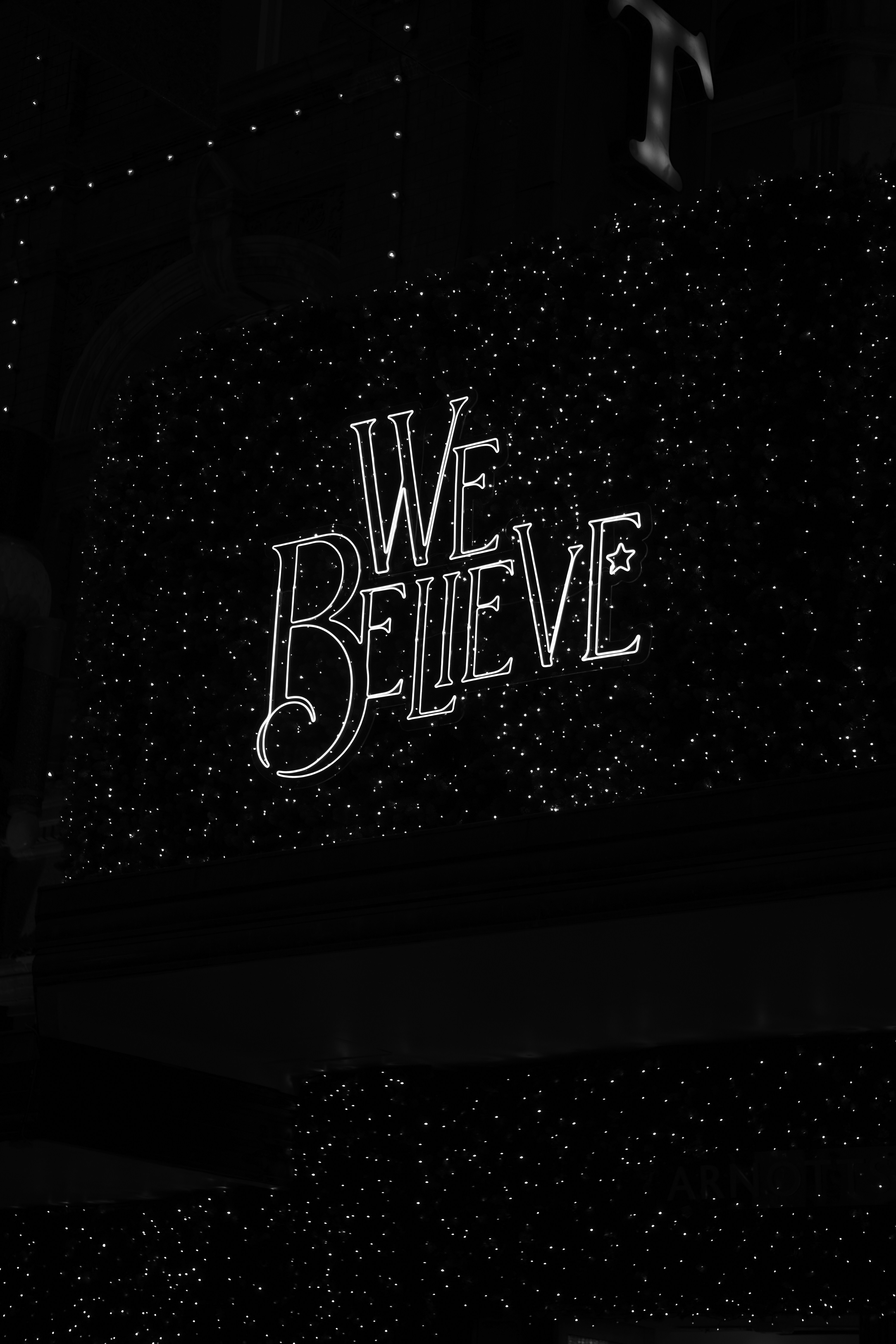 We believe text with bokeh lights