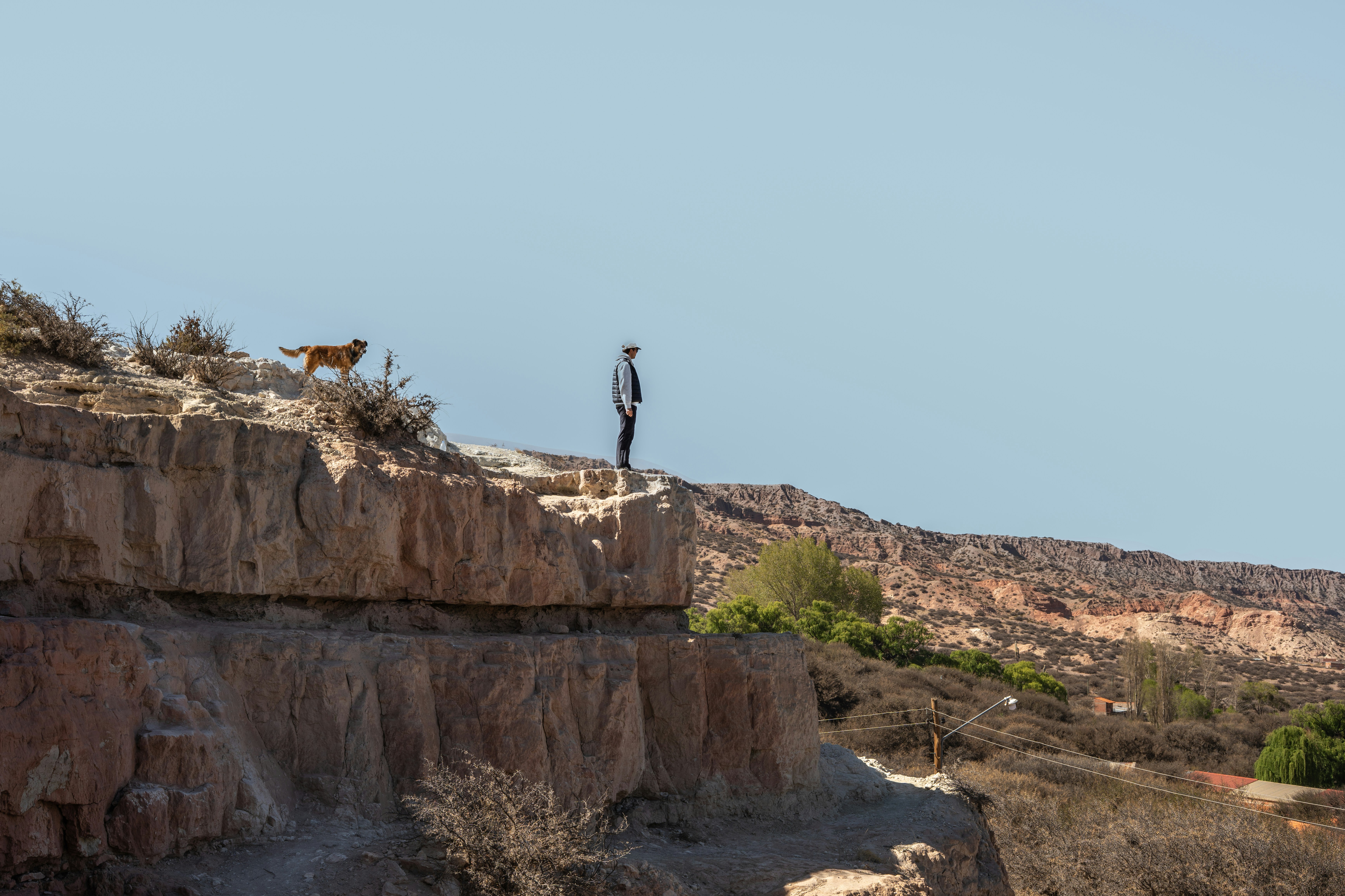 A silhouette of a person standing on a cliff, looking out at a vast landscape, symbolizing introspection and the contemplation of future challenges.