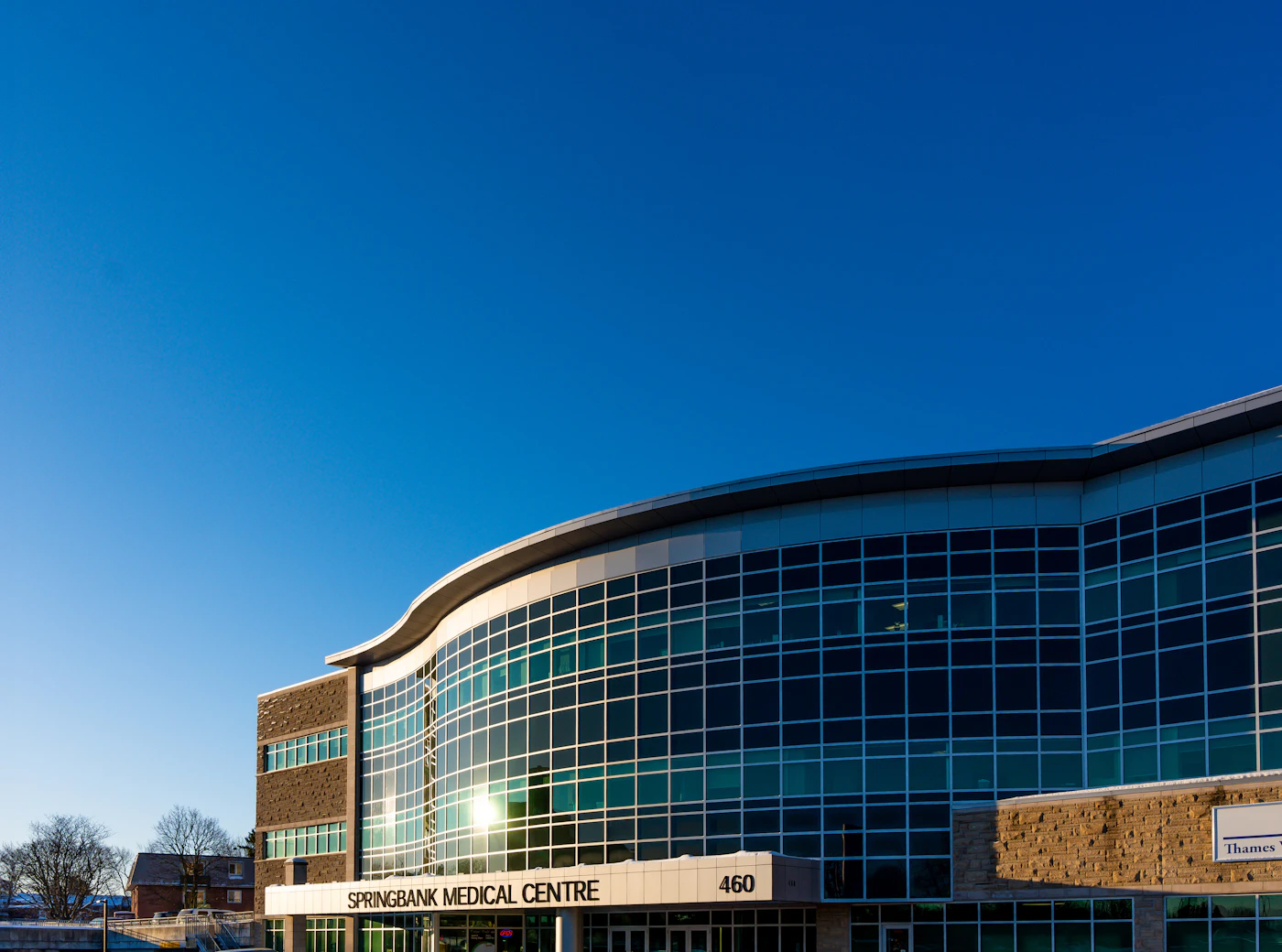 Medical center with a glass facade
