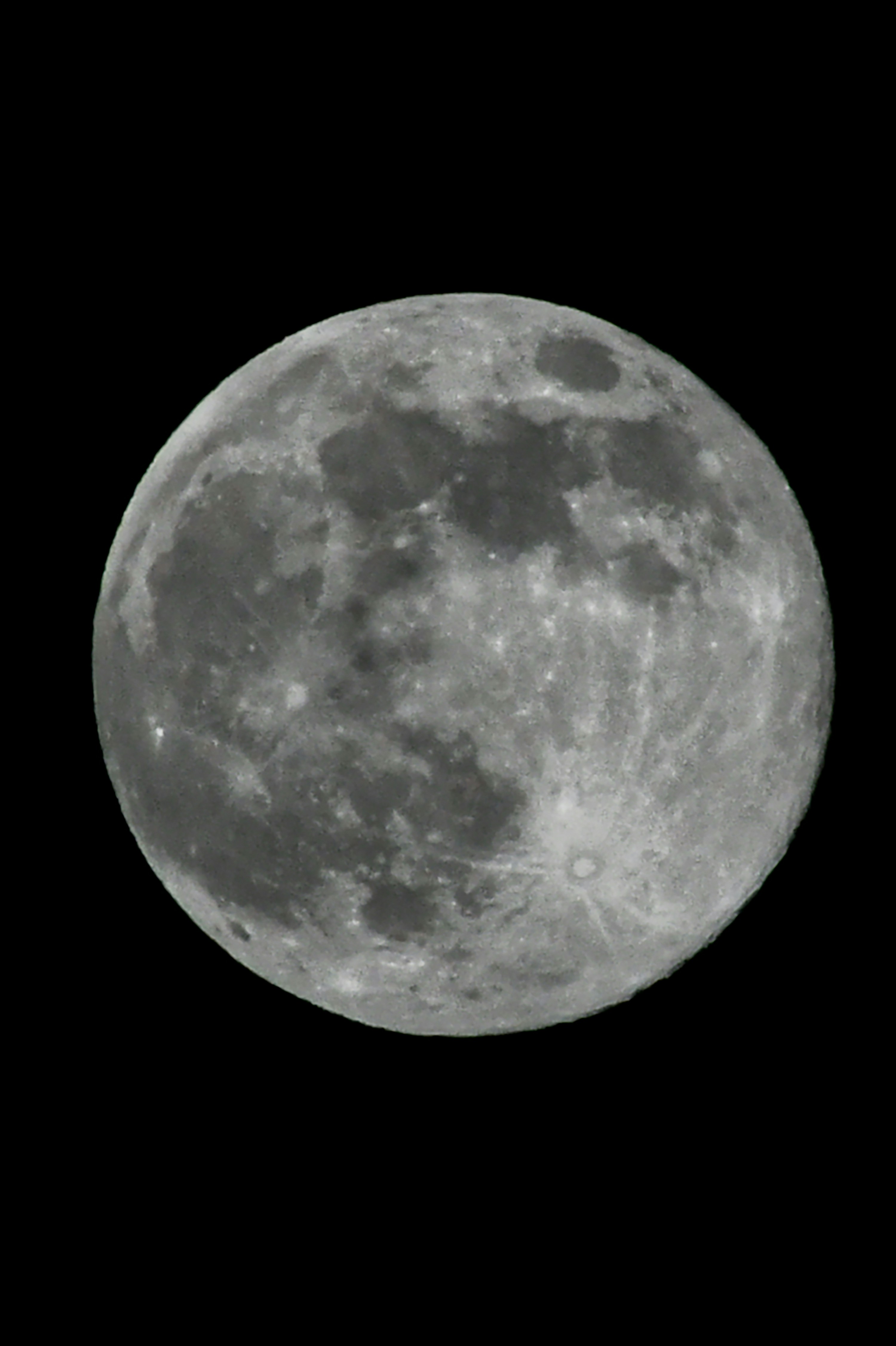 Full moon against a black sky