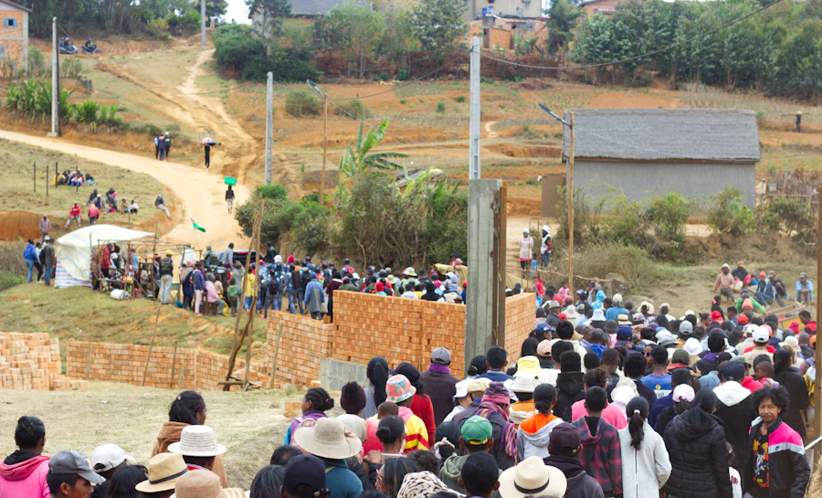 African community gathering in a rural village
