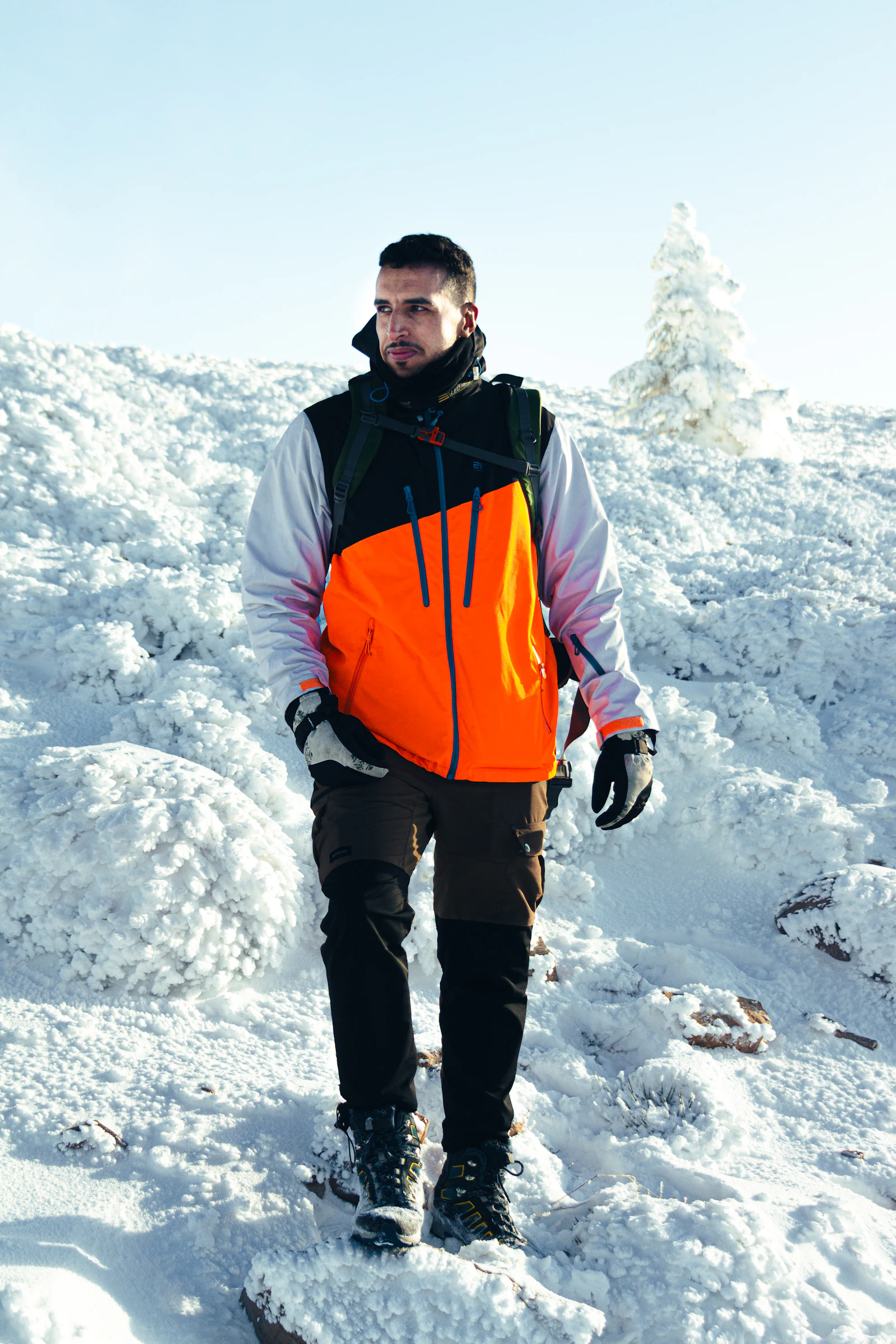 Insulated winter work jackets and layered cold-weather uniforms