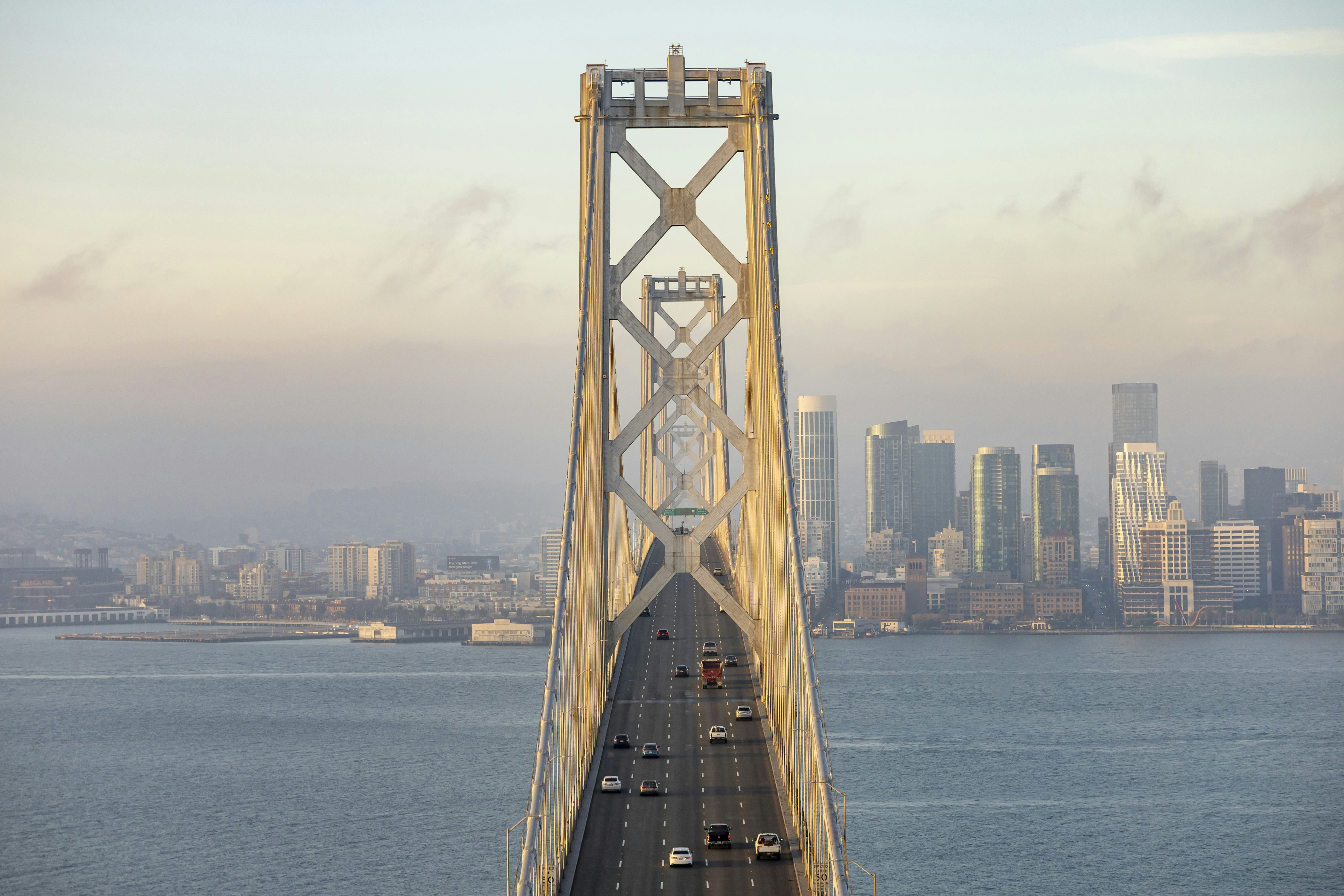 Bay bridge with san francisco skyline in background