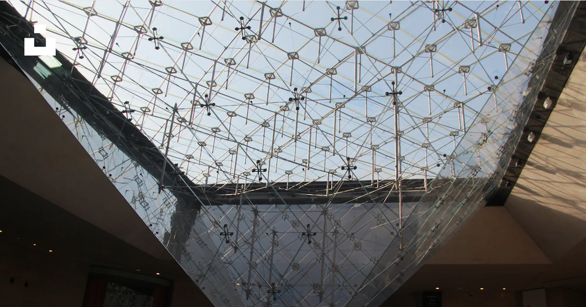 Glass pyramid ceiling structure inside a building photo – Free ...