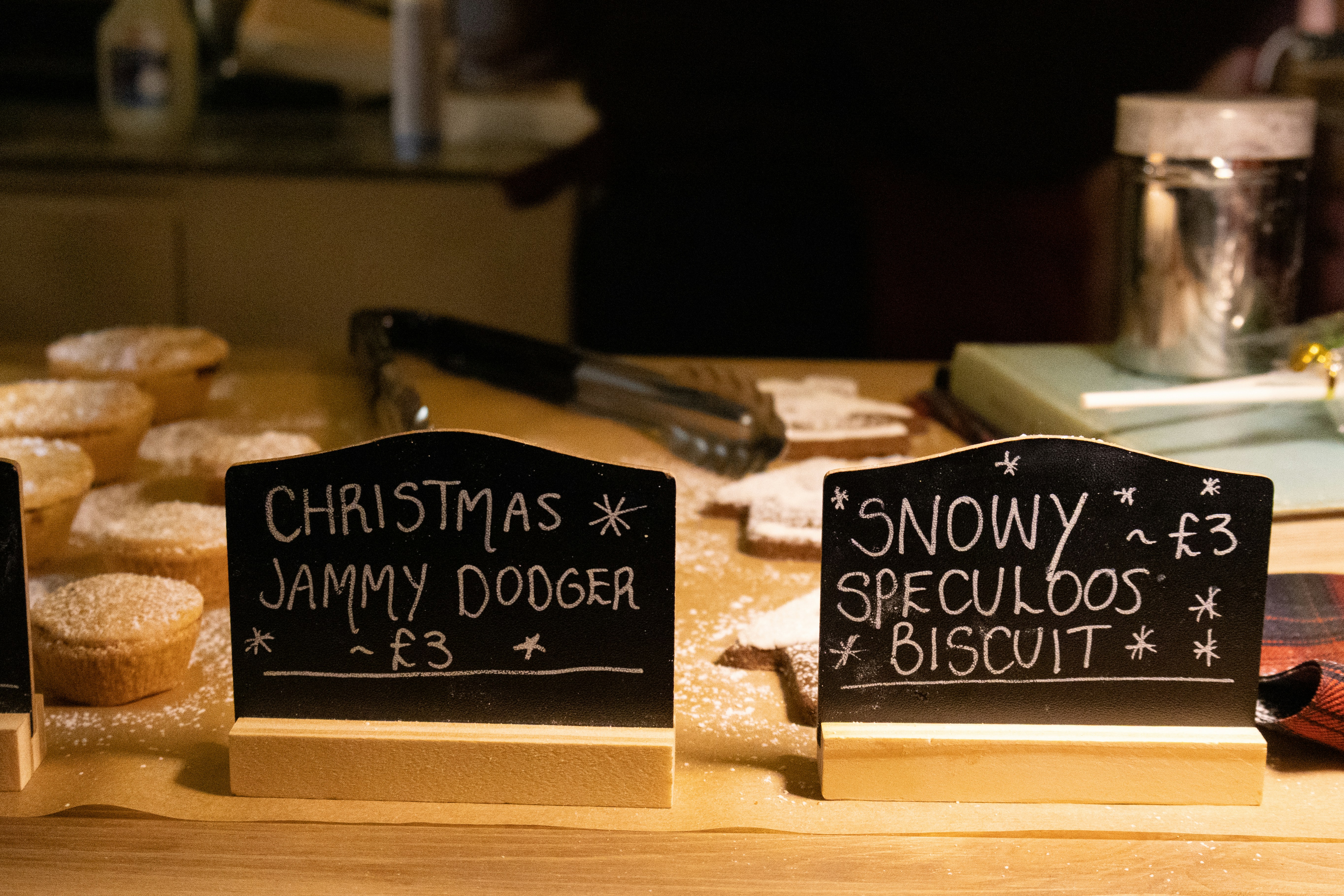 Christmas jammy dodger and snowy speculoos biscuits