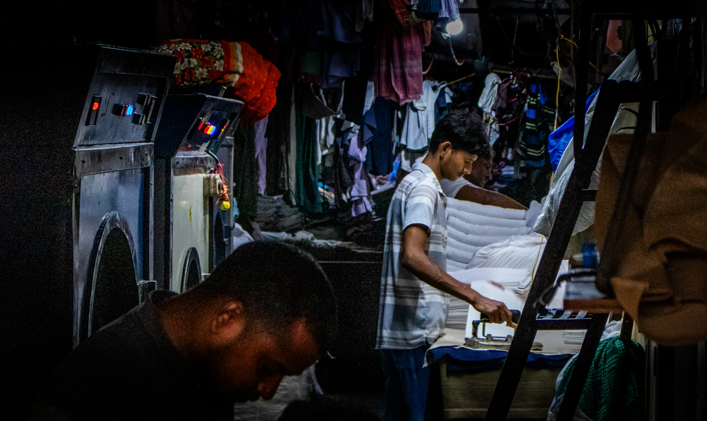 Laundry professionals at work