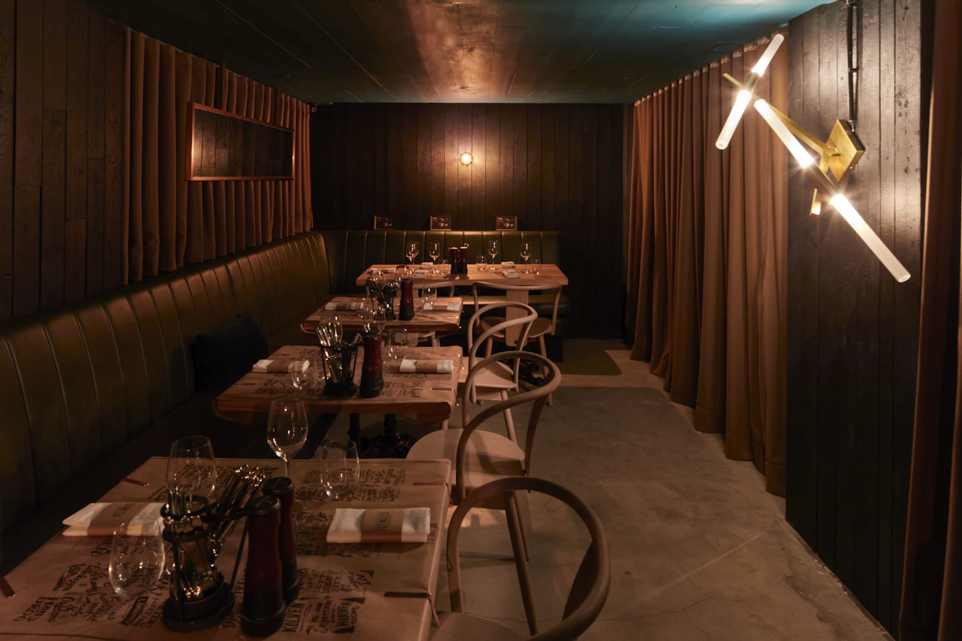Warm restaurant interior