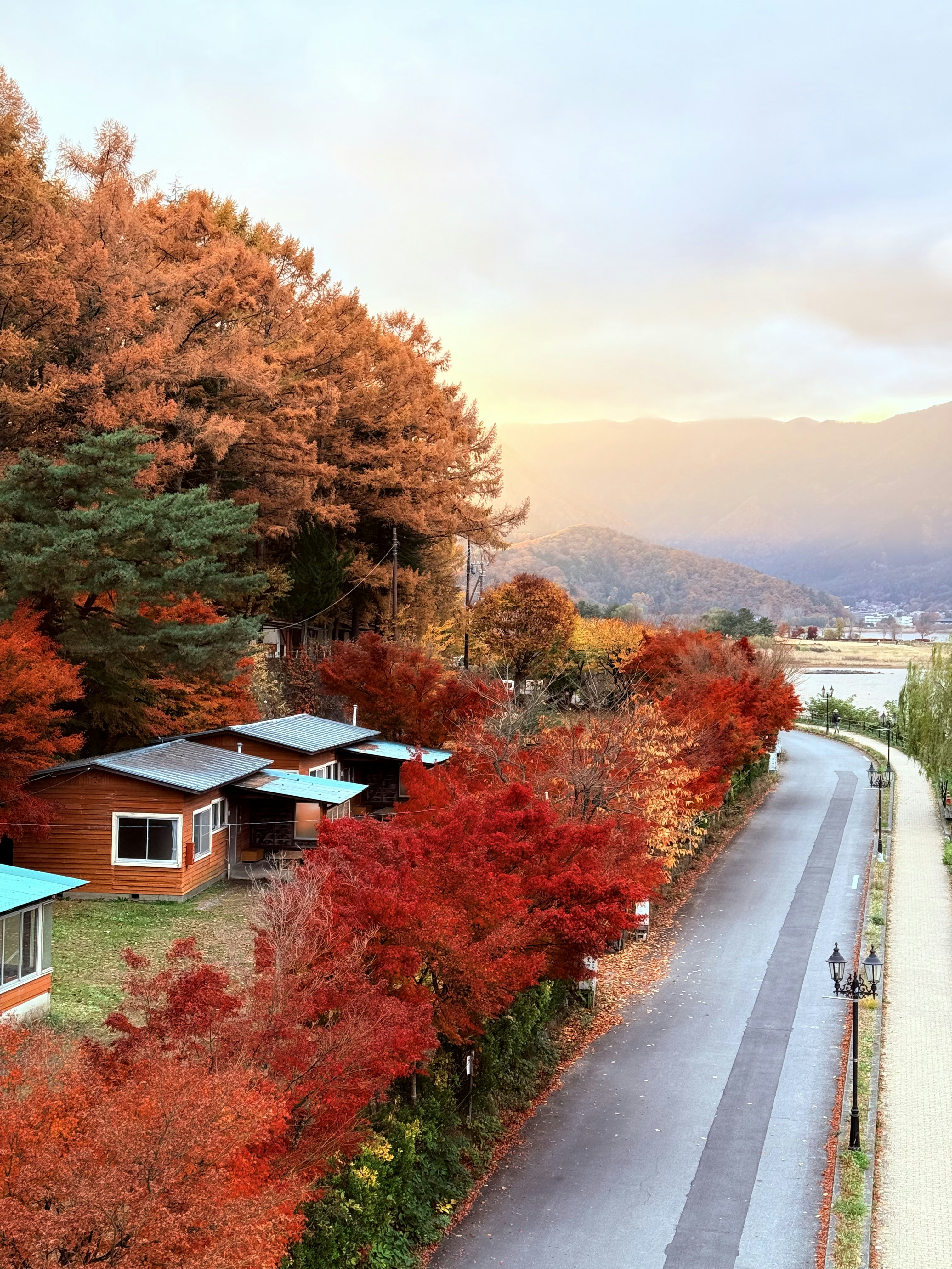 Glamping tent set in rural Japanese countryside