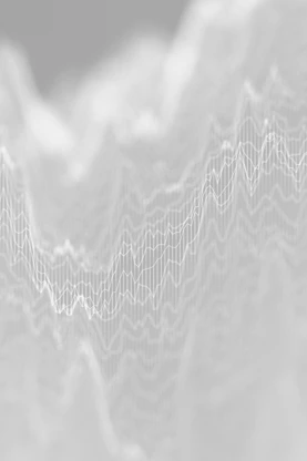 Abstract white waveform with blurred background
