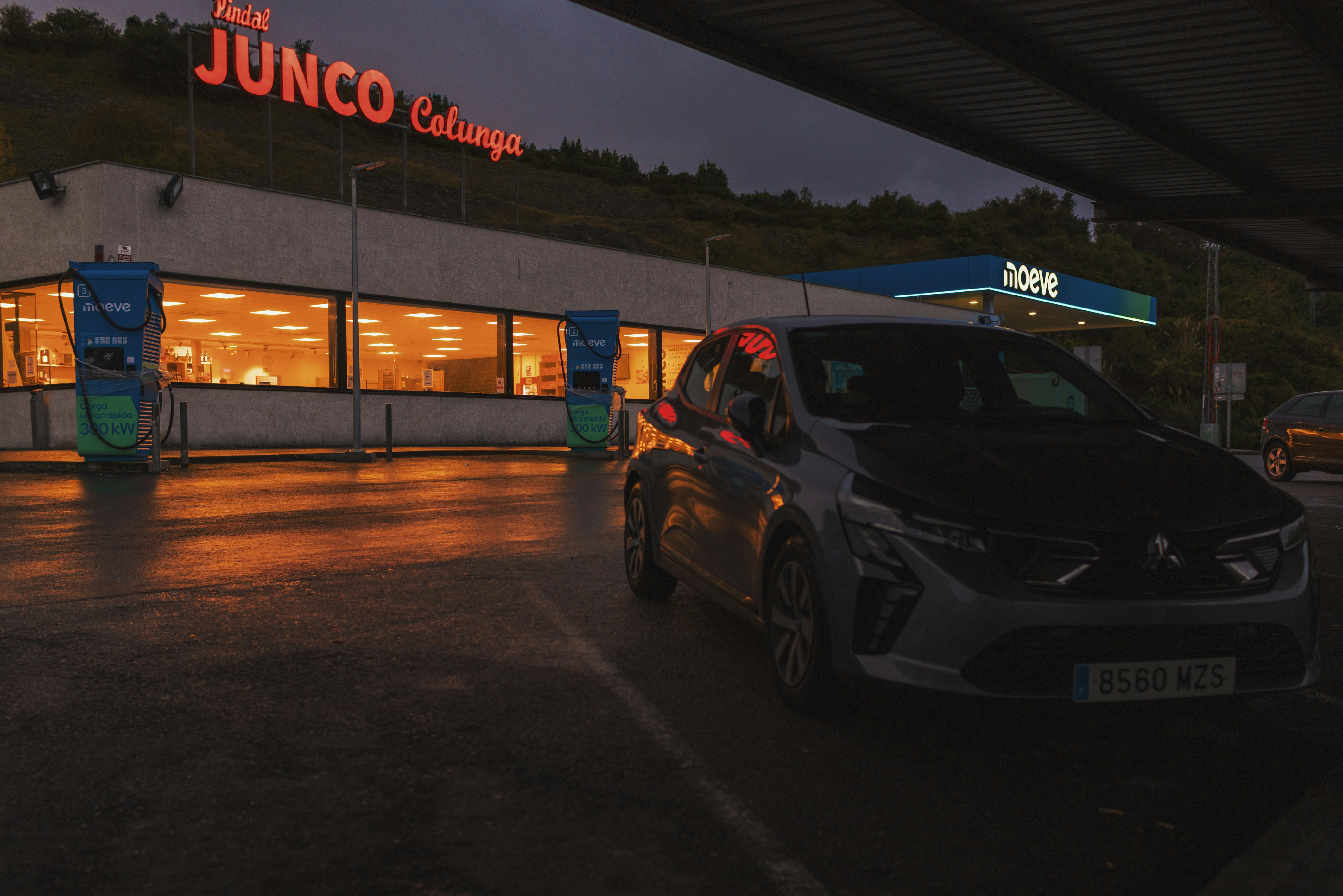 Gas station at twilight