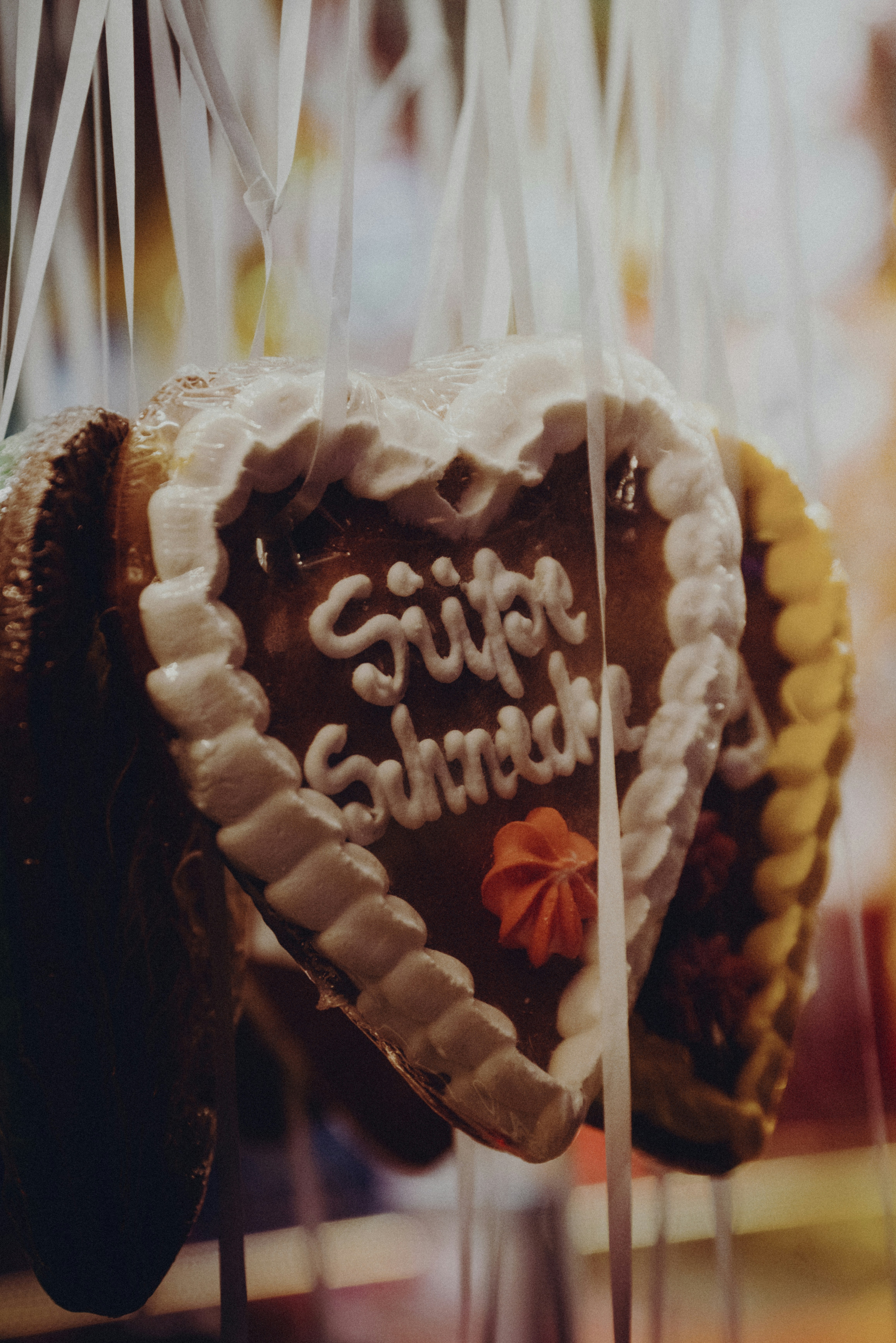 Heart-shaped cookies with white icing decoration