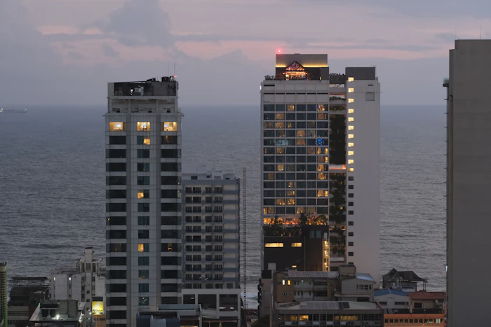 Colombo skyline at dusk