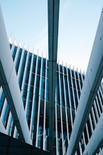 Modern architectural building with glass facade and steel structure