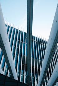 Modern architectural building with glass facade and steel structure