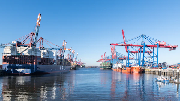Container port logistics and global shipping operations